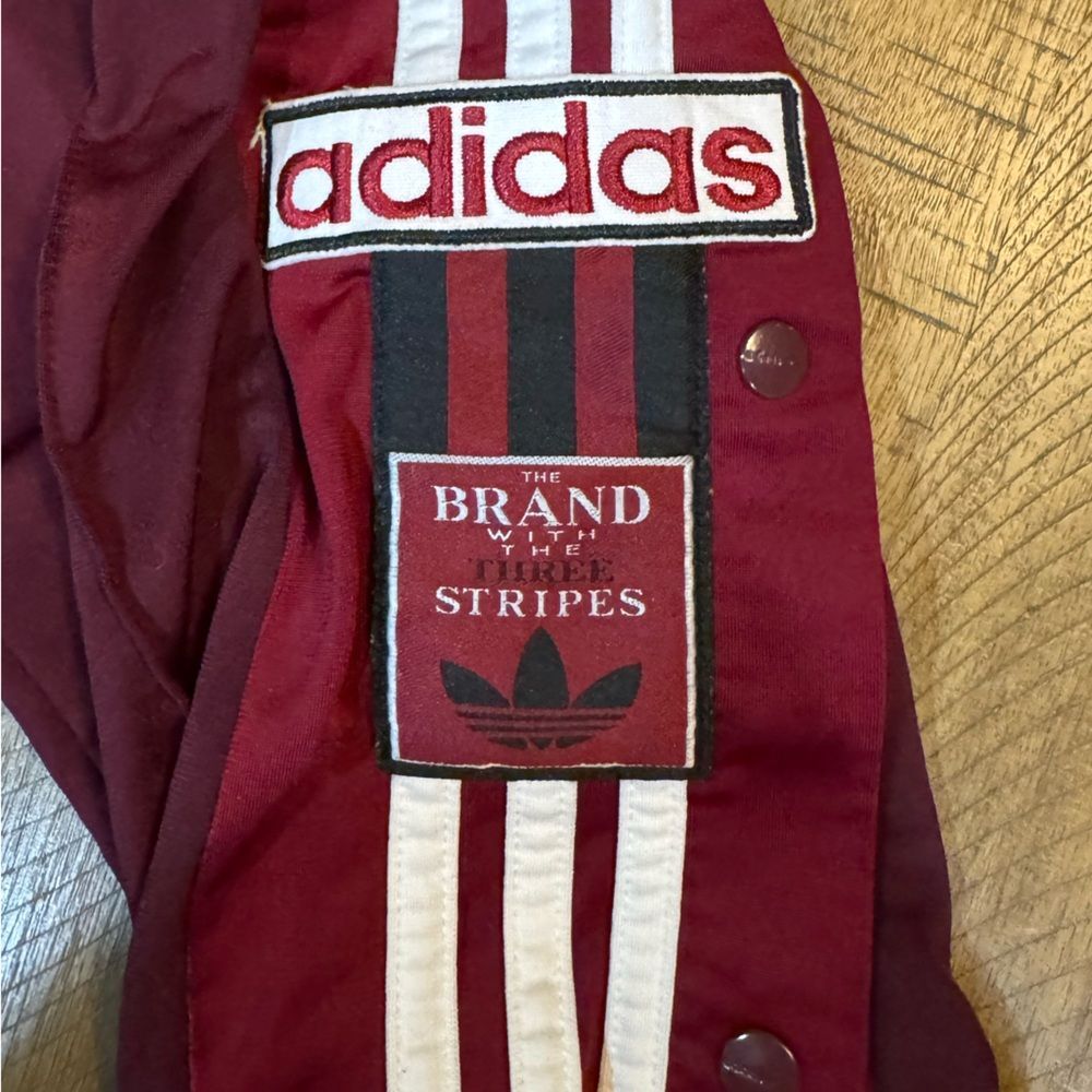 Adidas Originals Adibreak Burgundy Iconic Tear Away Side Snap Track Pants - Picture 9 of 12